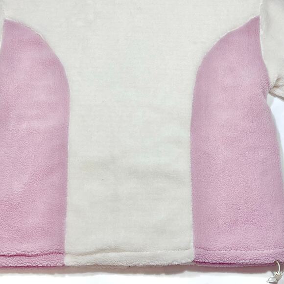 AELFRIC EDEN Oversized Sherpa Fleece Jacket Unisex Large Pink White Full Zip - Picture 5 of 10